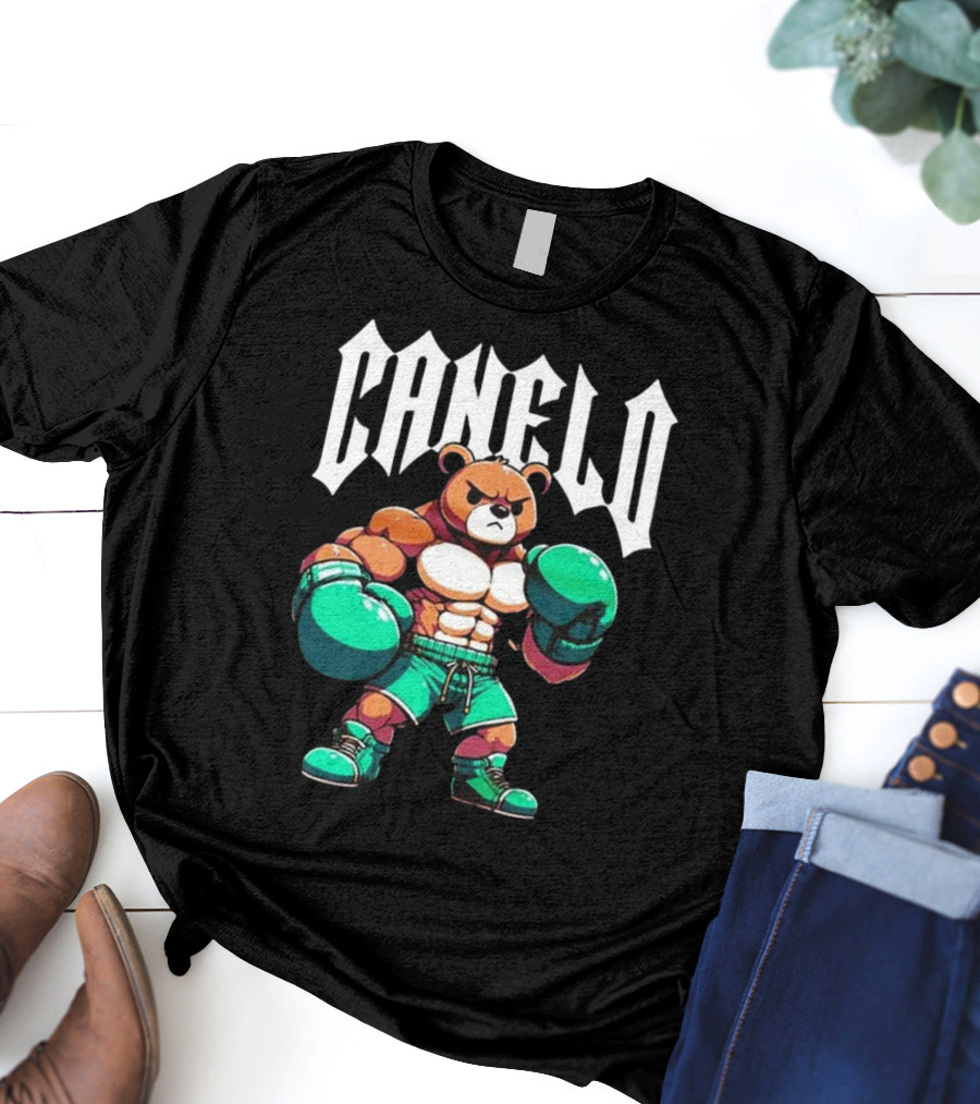 Canelo Boxing Teddy Bear Cartoon With Gloves T-Shirt