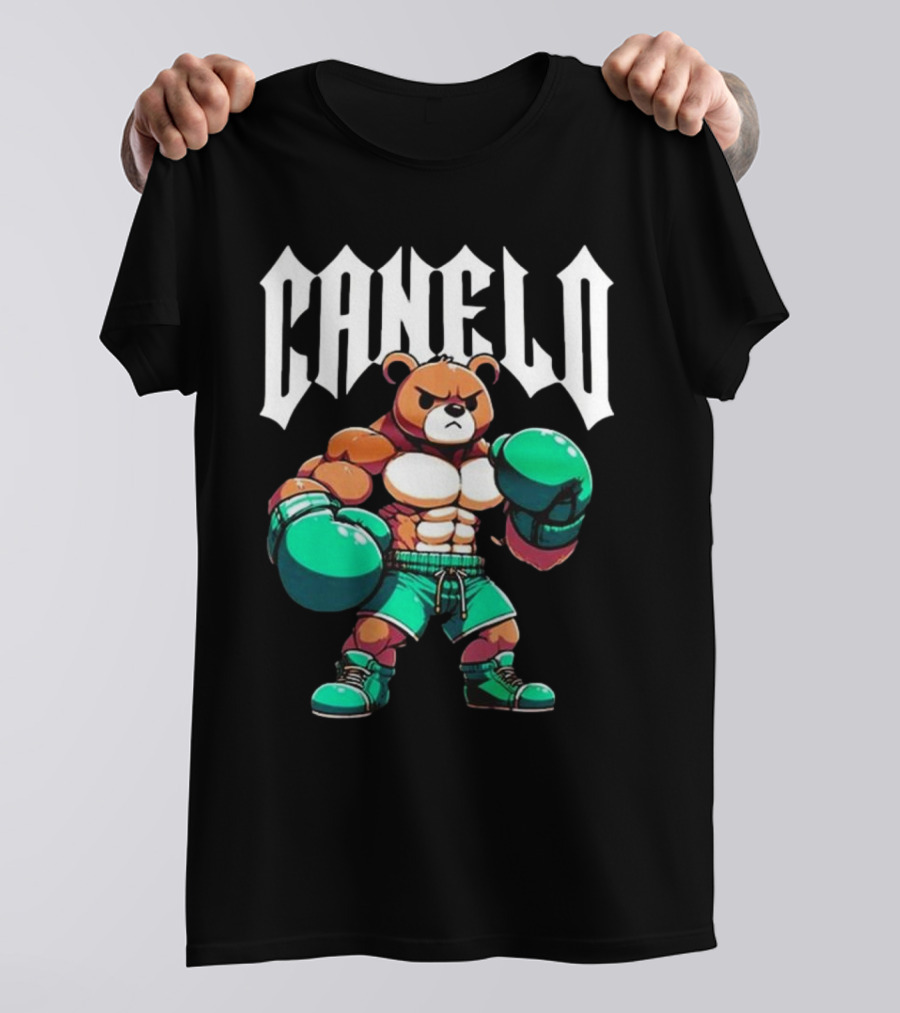 Canelo Boxing Teddy Bear Cartoon With Gloves T-Shirt