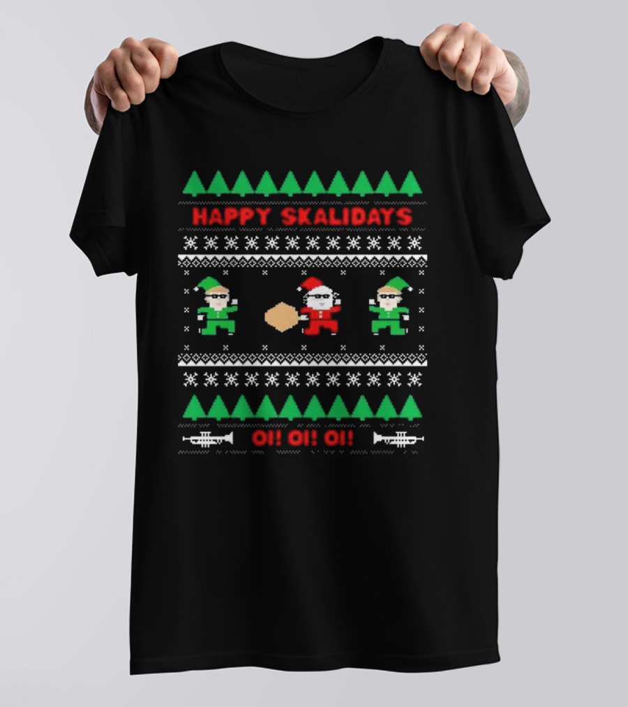 Happy Skalidays Christmas Elf Dancing Oi Oi Oi T-Shirt