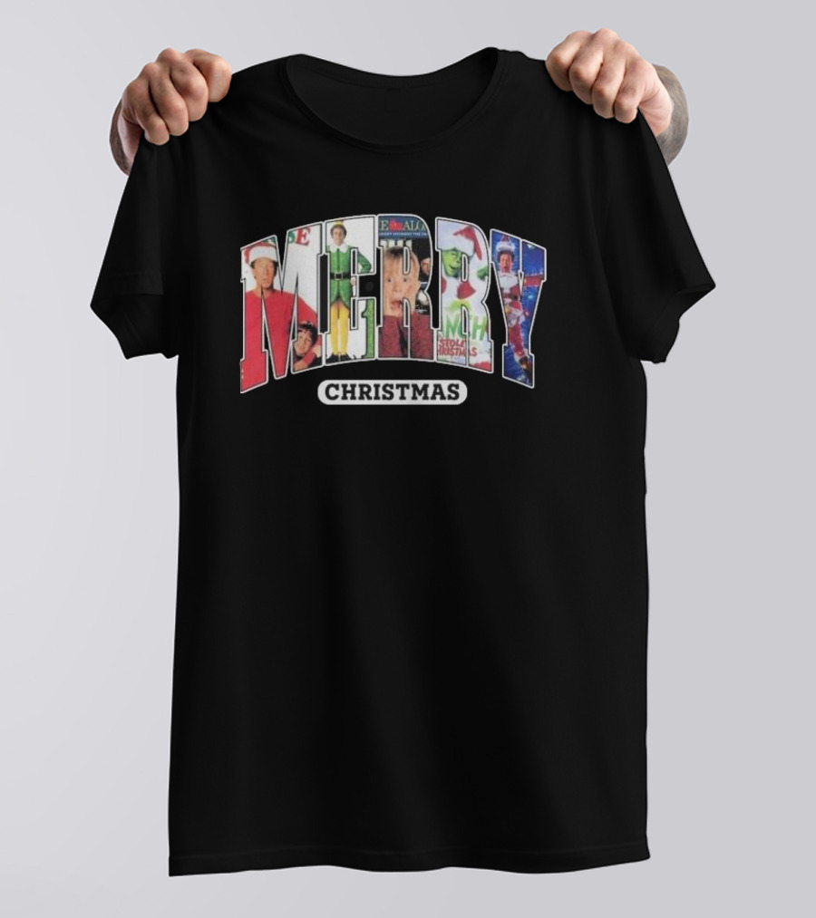 Merry Christmas Collection Movie Characters For Fans T-Shirt