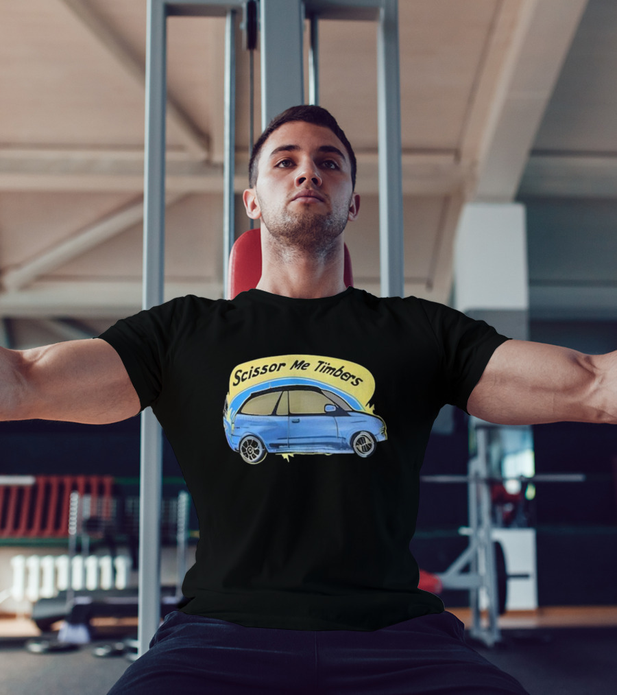 Scissor Me Timbers Blue Car Image T-Shirt