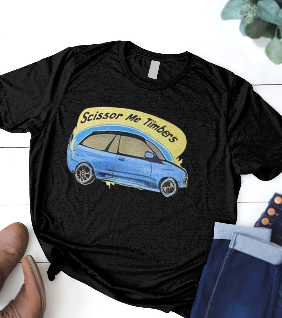 Scissor Me Timbers Blue Car Image T-Shirt