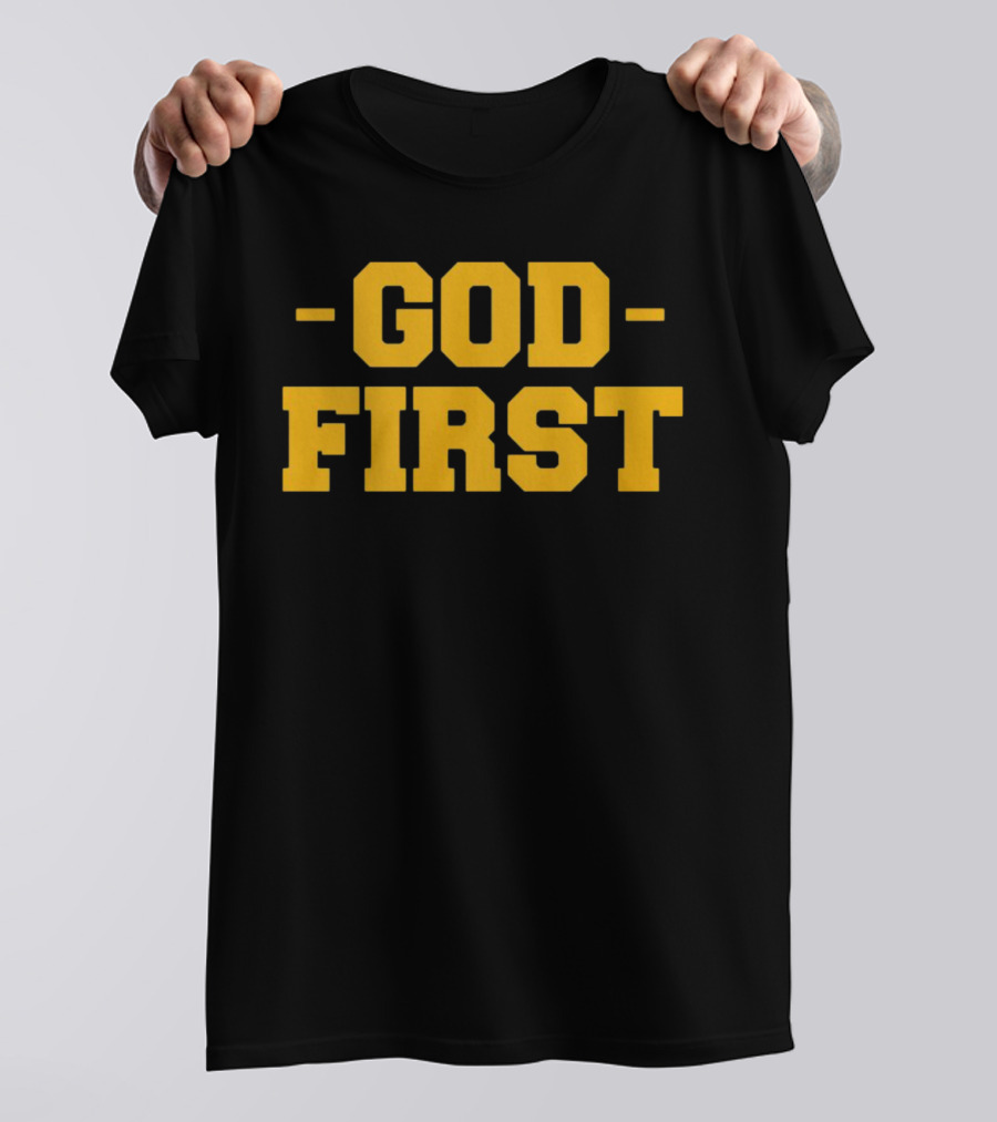 Tony Dungy God First Inspirational Christian Coach Message T-Shirt