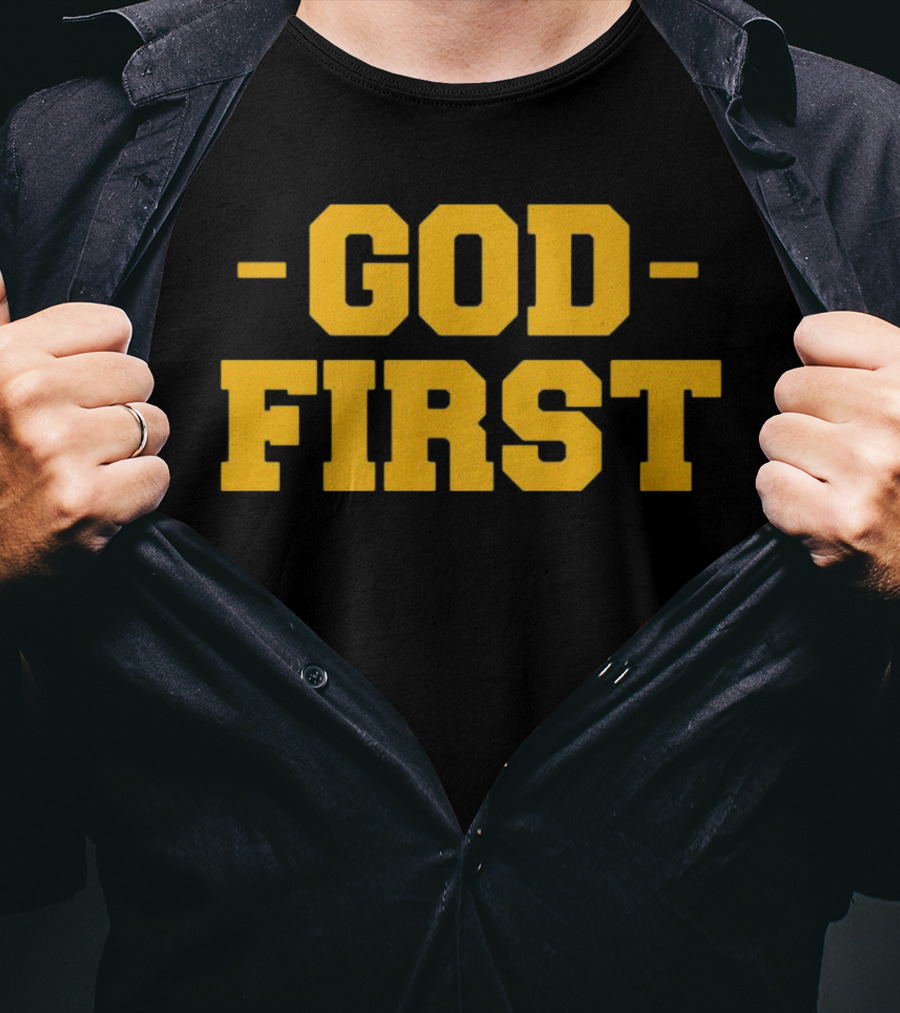 Tony Dungy God First Inspirational Christian Coach Message T-Shirt