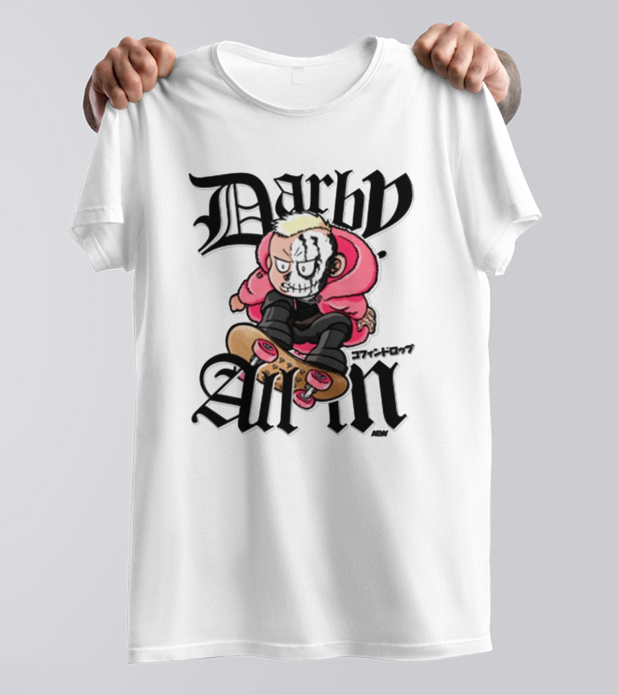 Darby Allin Skateboarding Cartoon Character With Face Paint T-Shirt
