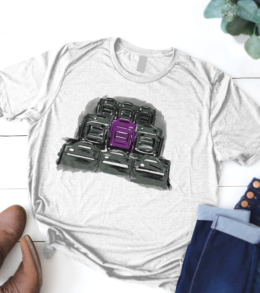 Grimace The Purple Seat Among Gray Car Seats T-Shirt