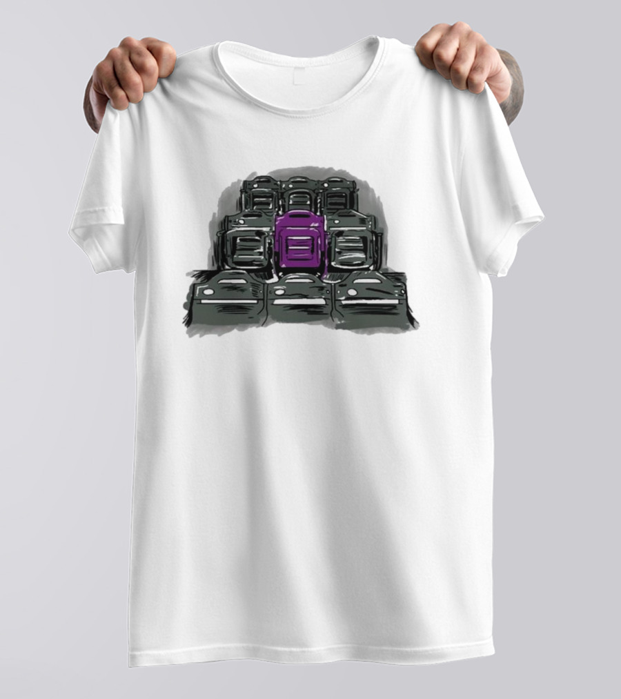Grimace The Purple Seat Among Gray Car Seats T-Shirt