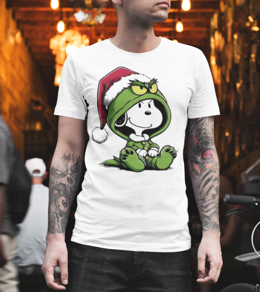 Grinch Snoopy Santa Costume Christmas T-Shirt