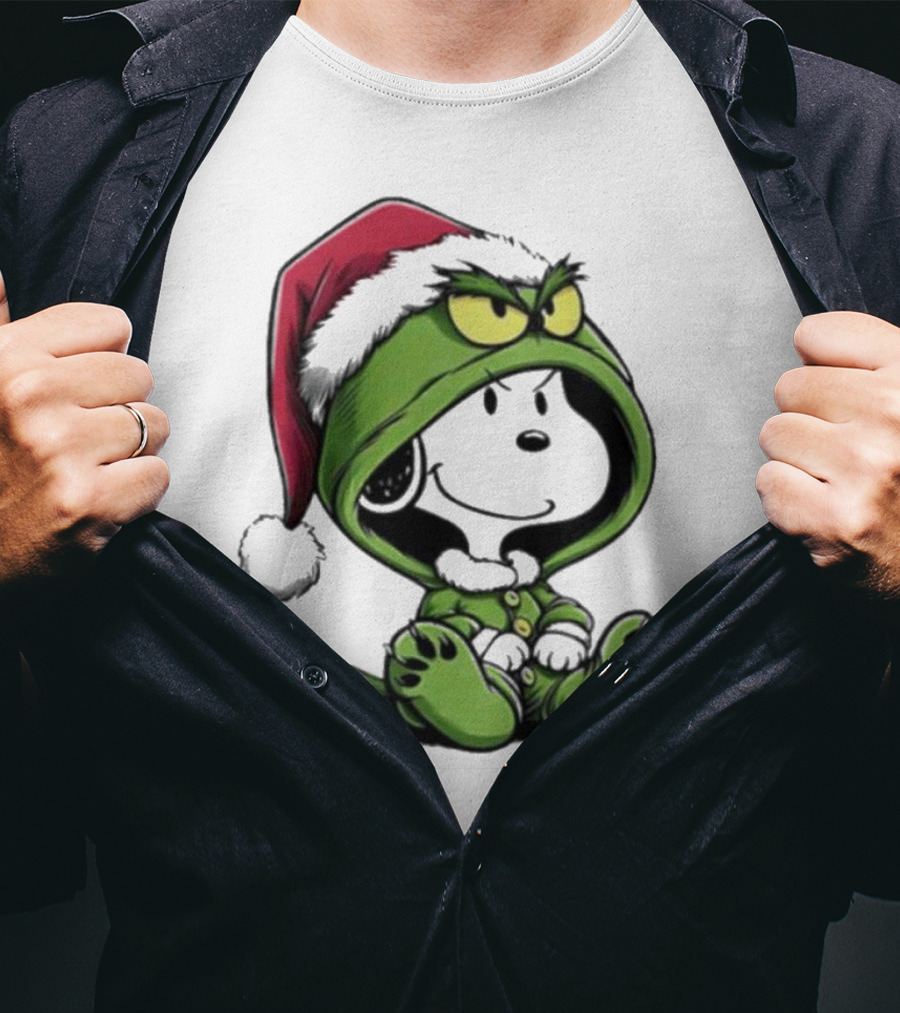 Grinch Snoopy Santa Costume Christmas T-Shirt