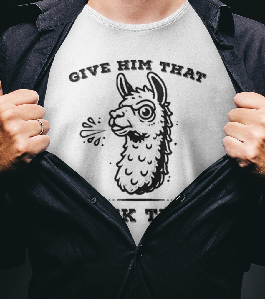 Give Him That Hawk Tuah Spitting Llama 24 T-Shirt