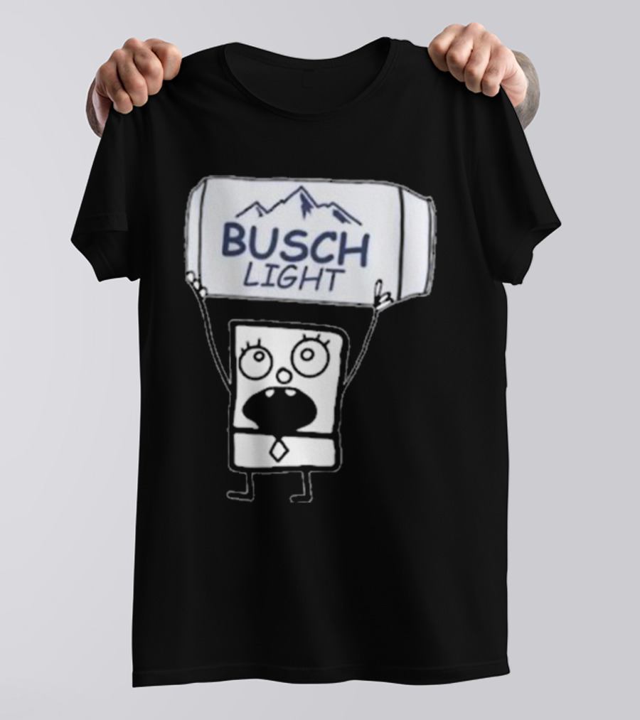 Doodlebob Holding Busch Light Can T-Shirt