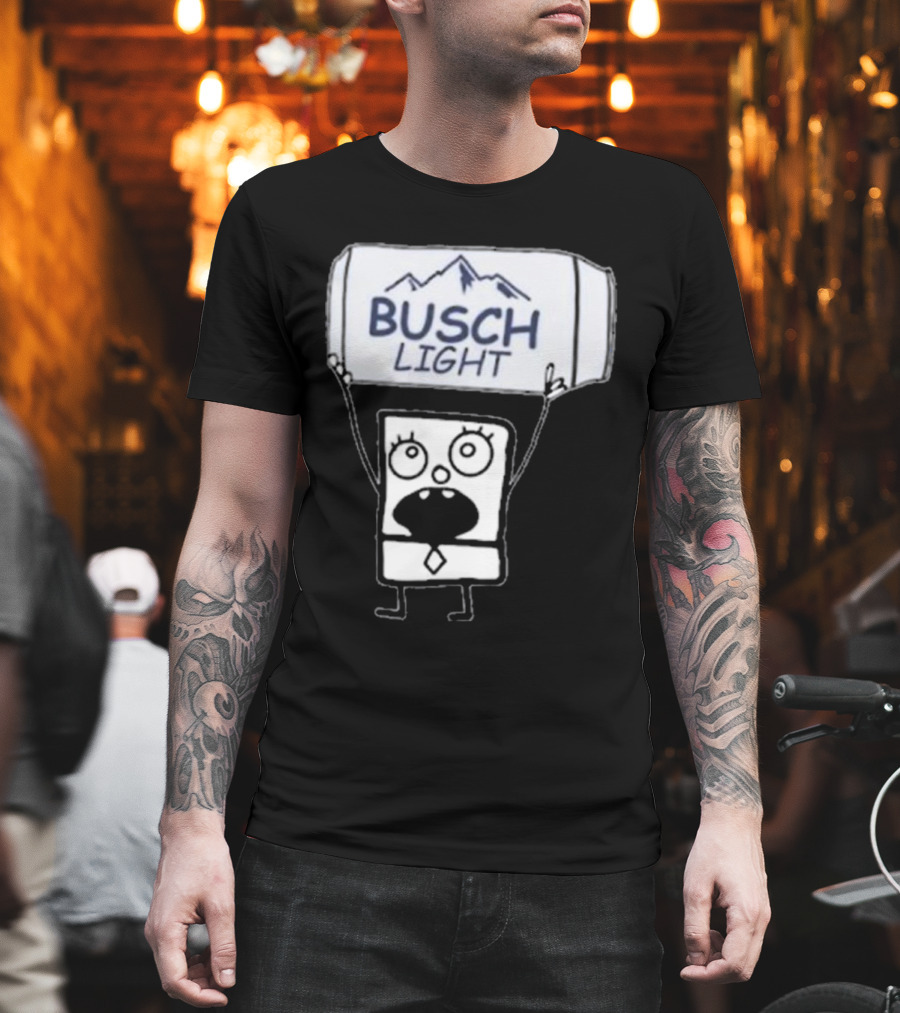 Doodlebob Holding Busch Light Can T-Shirt