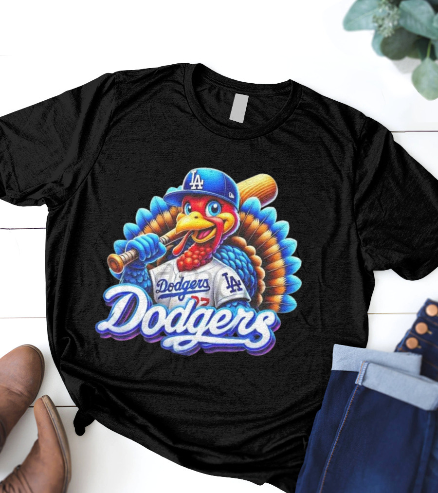 Dodgers Thanksgiving LA Baseball Turkey T-Shirt