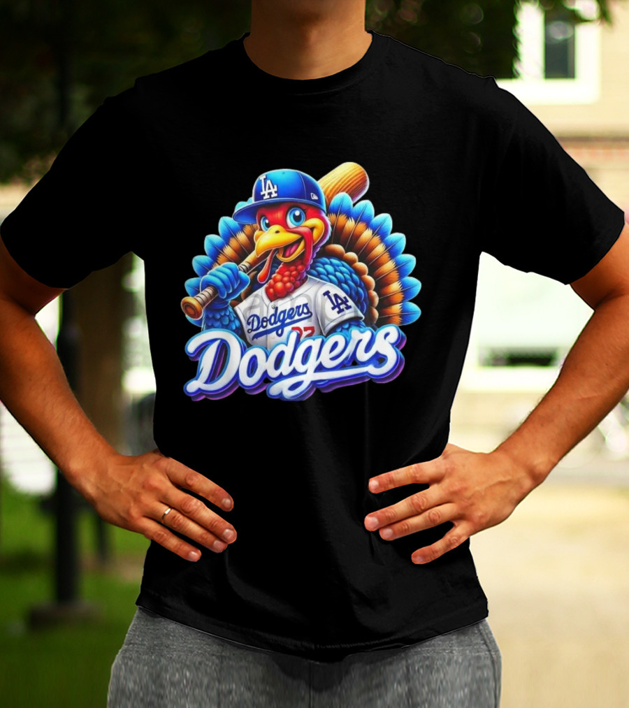 Dodgers Thanksgiving LA Baseball Turkey T-Shirt