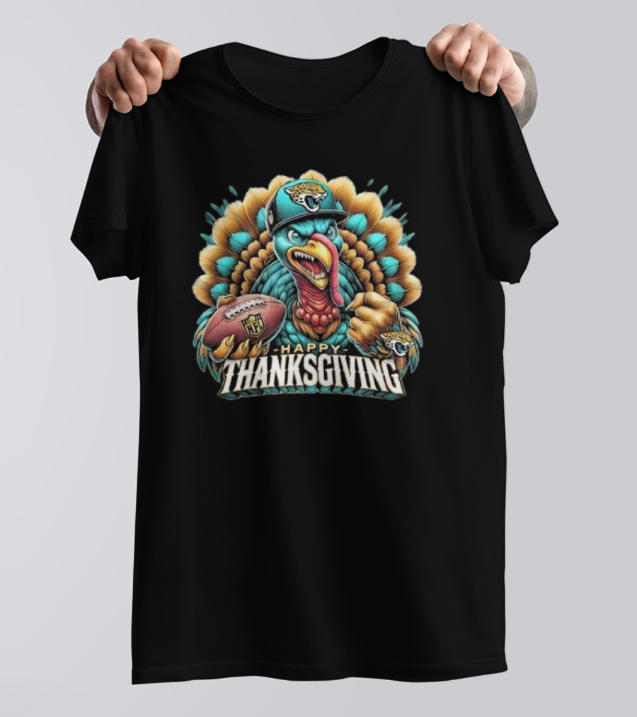 Happy Thanksgiving Jacksonville Jaguars Football Turkey NFL T-Shirt