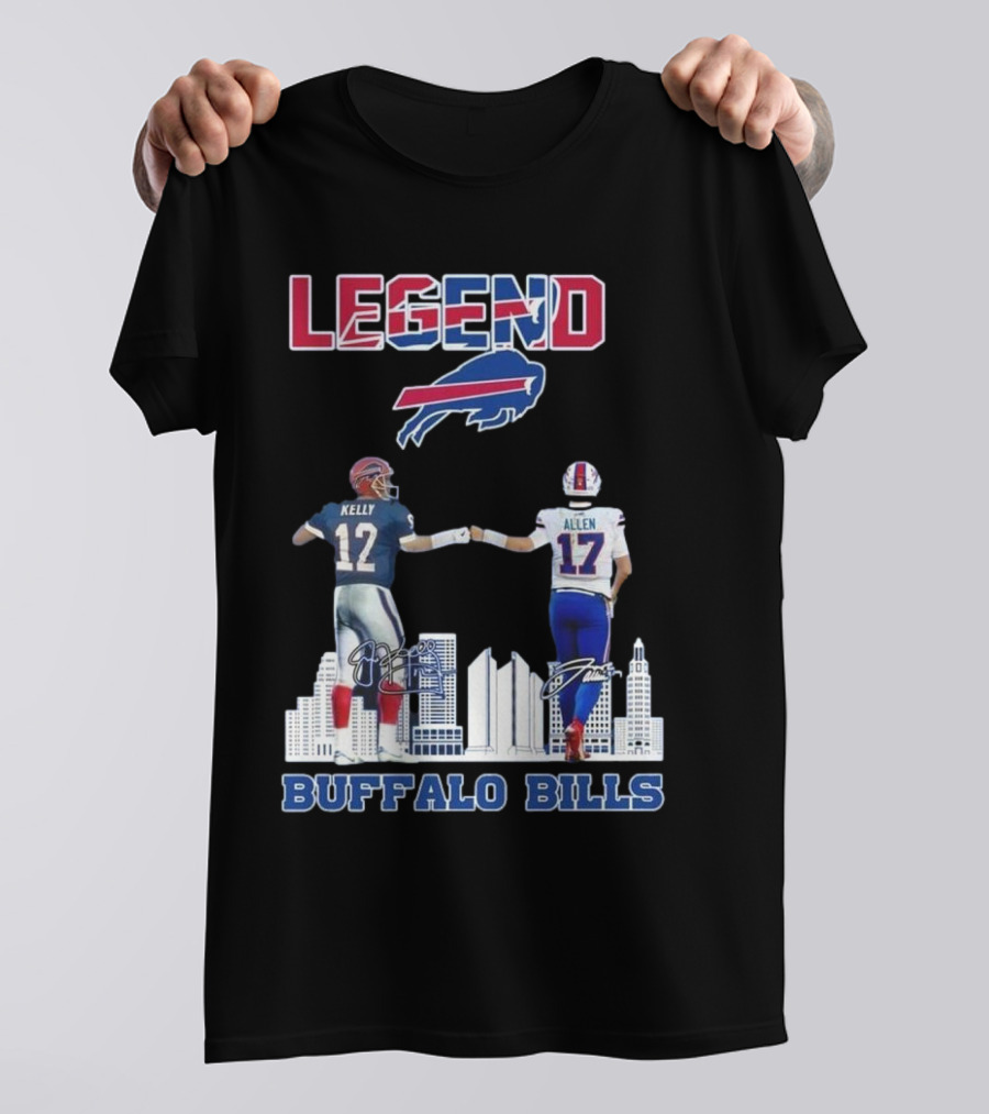 Legend Buffalo Bills Kelly 12 Allen 17 Signatures T-Shirt
