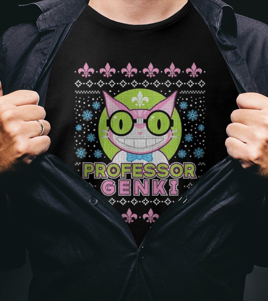 Professor Genki Steelport Cat Ugly Christmas T-Shirt