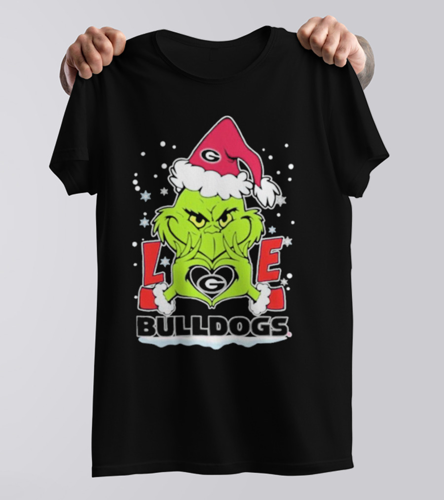 The Grinch Love Georgia Bulldogs Christmas Football T-Shirt