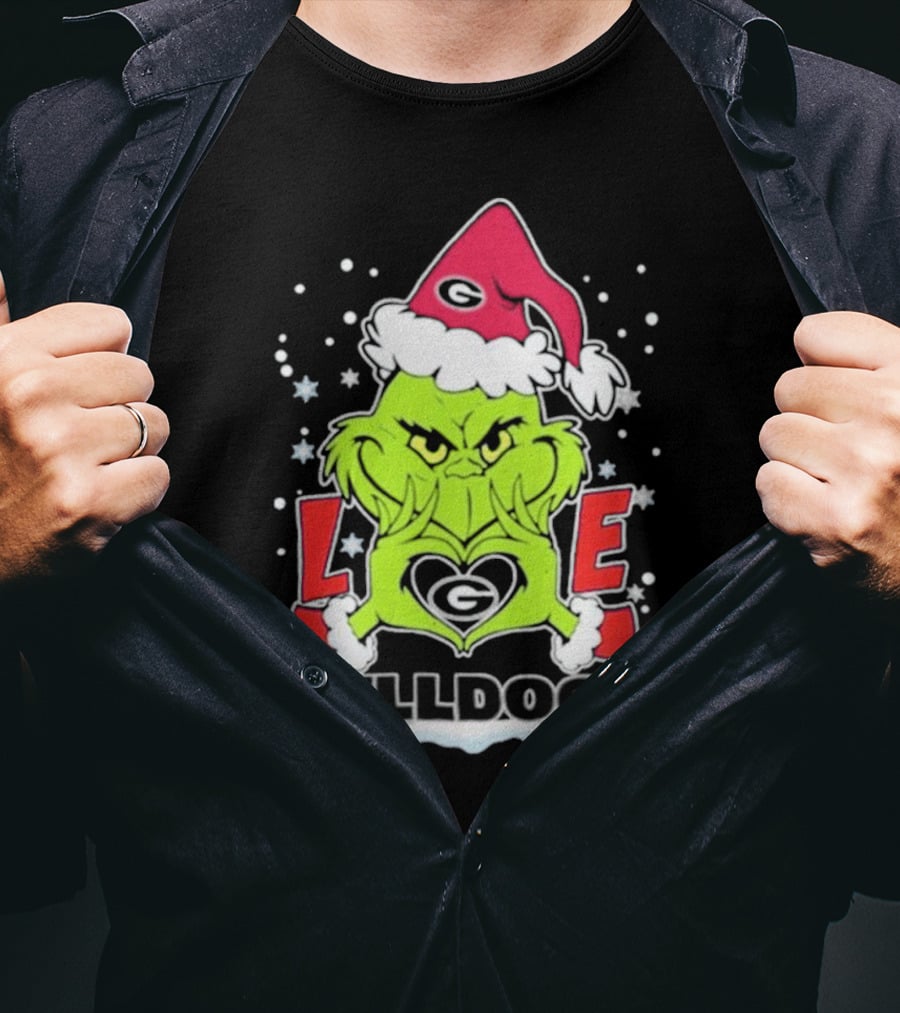 The Grinch Love Georgia Bulldogs Christmas Football T-Shirt