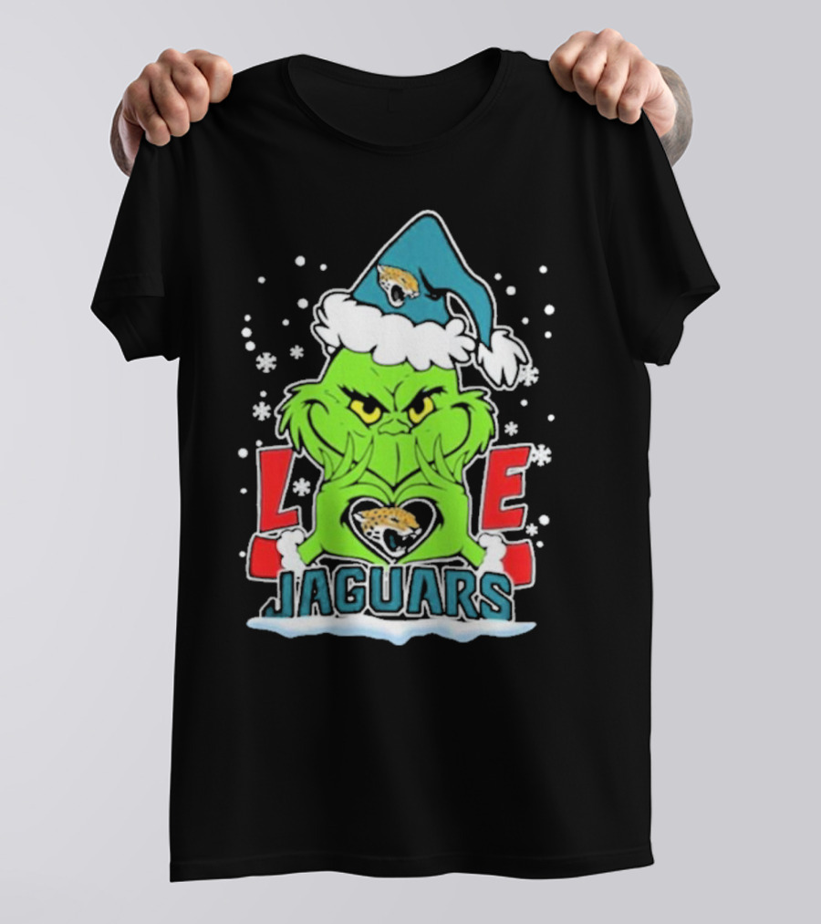 The Grinch Love Jacksonville Jaguars Football Christmas T-Shirt