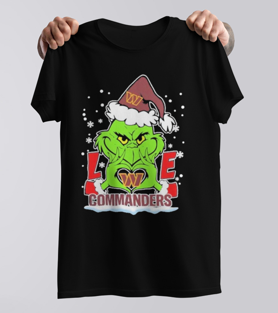 Grinch Christmas Love Washington Commanders Football T-Shirt