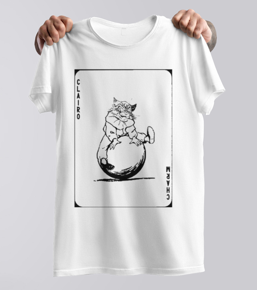 Clairo Charm Card Cat Balancing T-Shirt