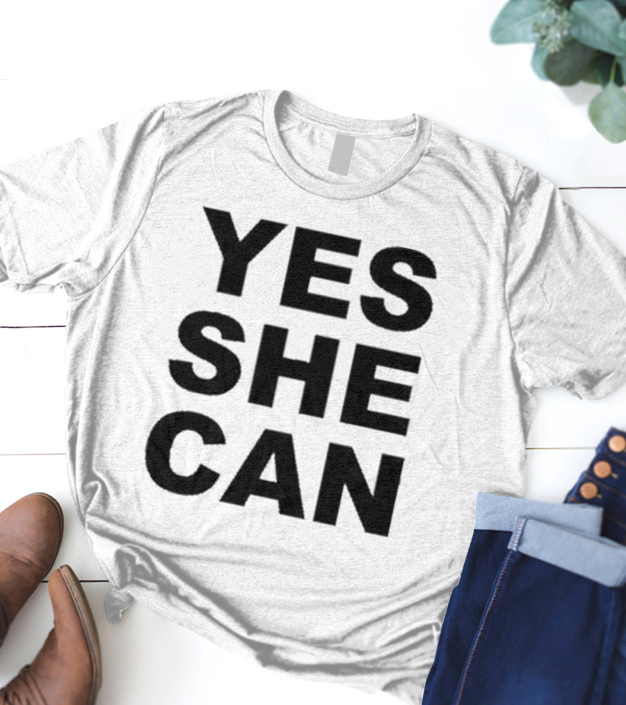 Yes She Can Empowerment Affirmation Oprah Winfrey Inspirational Message T-Shirt