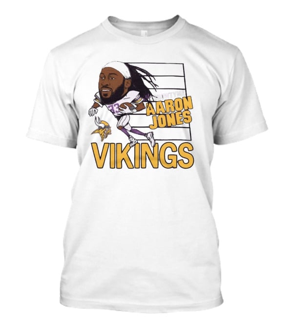 Vikings Showtyme Aaron Jones Football Cartoon Running T-Shirt