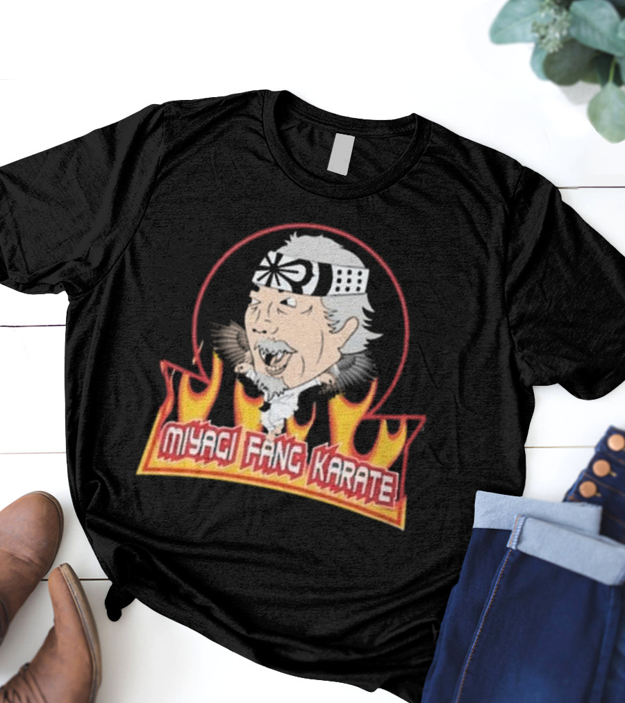 Miyagi Fang Karate Flaming Circle Cobra Kai Inspired Martial Arts T-Shirt