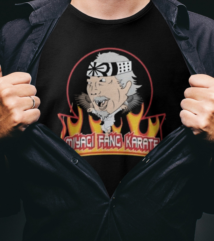 Miyagi Fang Karate Flaming Circle Cobra Kai Inspired Martial Arts T-Shirt