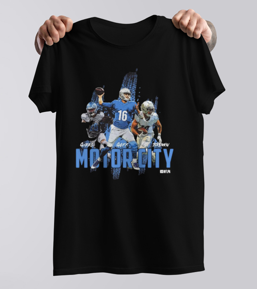 Motor City Gibbs Goff St Brown Detroit Lions Football NFL Players T-Shirt