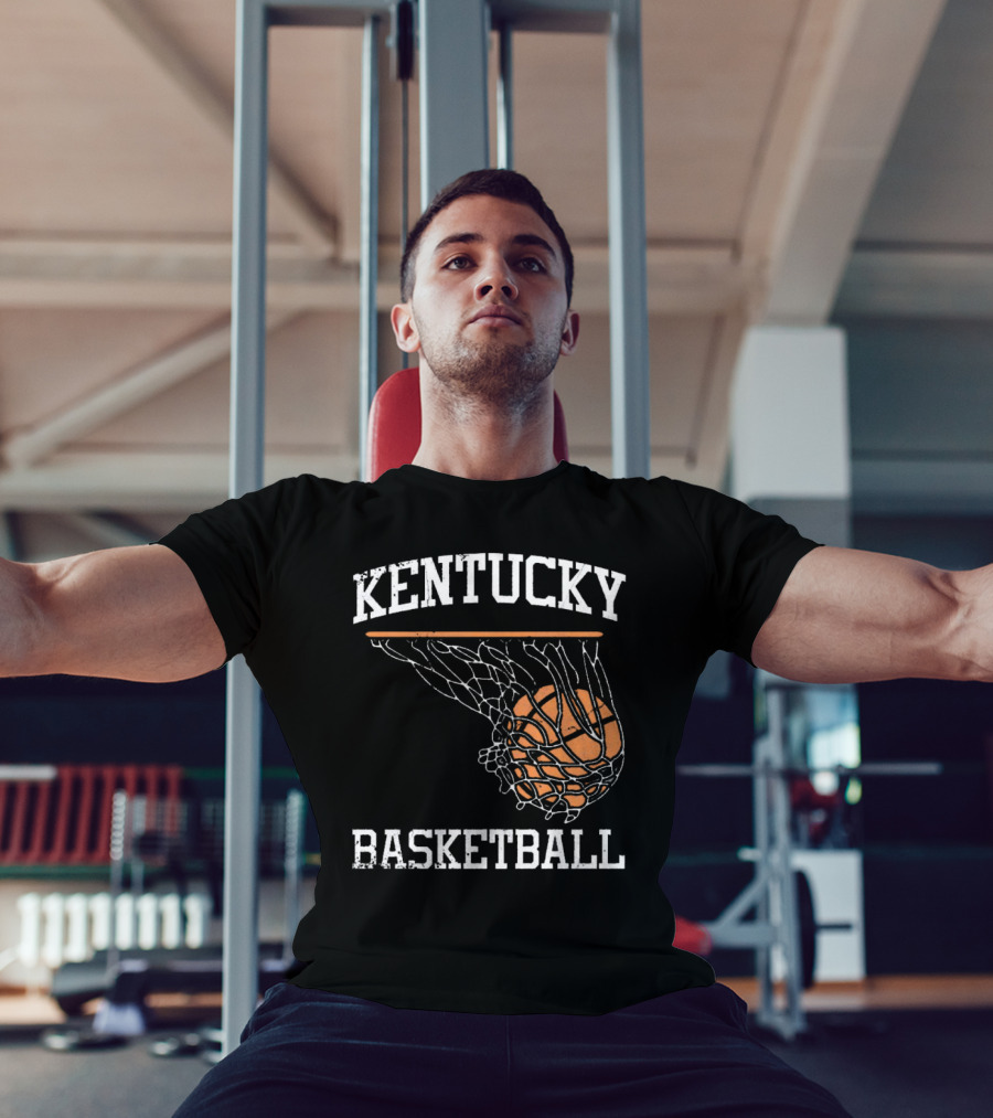 Kentucky Basketball Hoop Swoosh Net T-Shirt