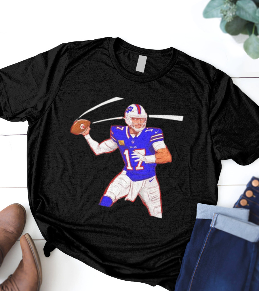 Josh Allen Buffalo Bills Victory Monday Cartoon Football Player T-Shirt
