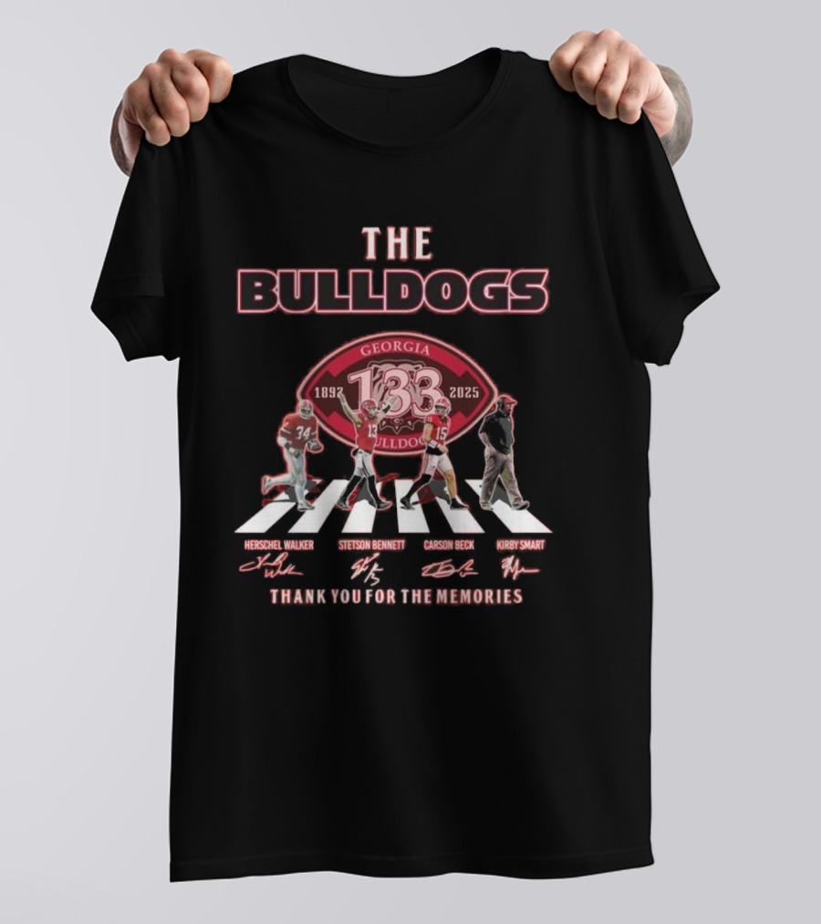 The Bulldogs Georgia 133rd 1892-2025 Thank You For The Memories Herschel Walker Stetson Bennett Carson Beck Kirby Smart T-Shirt