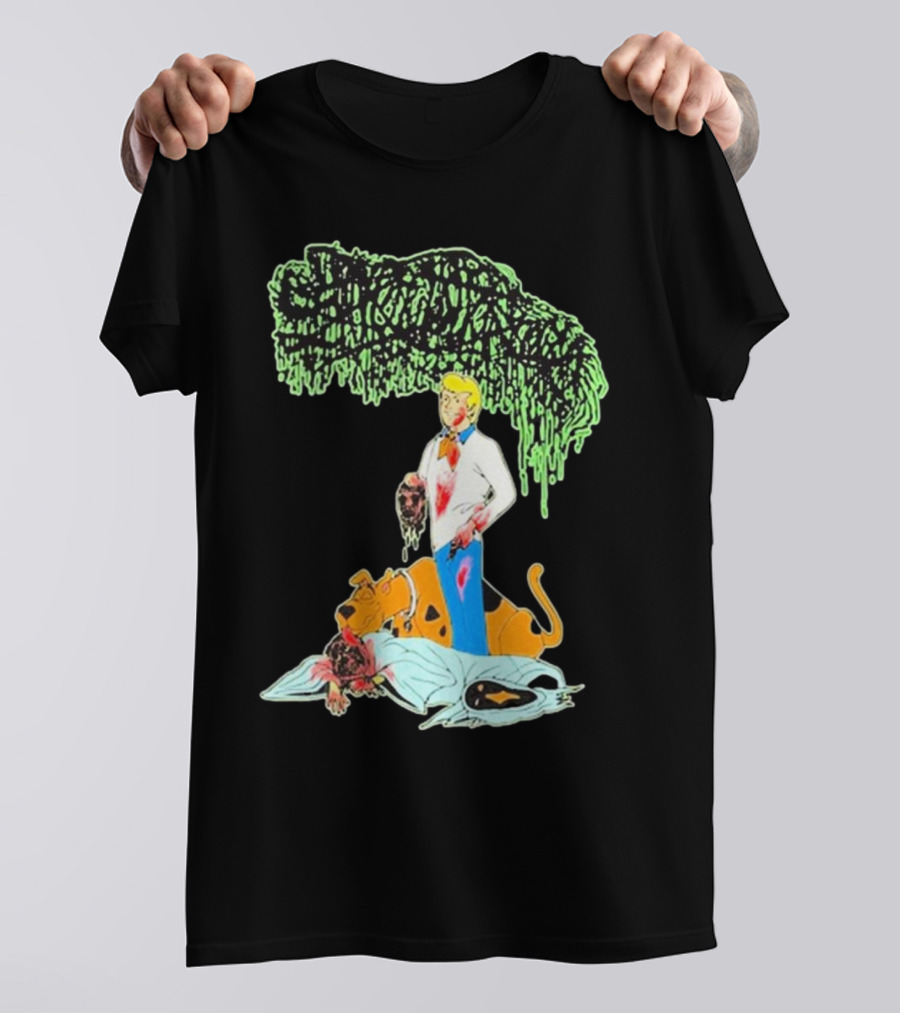 Sanguisugabogg Groovy Horror Parody Fred And Shaggy Scooby-Doo Scene T-Shirt