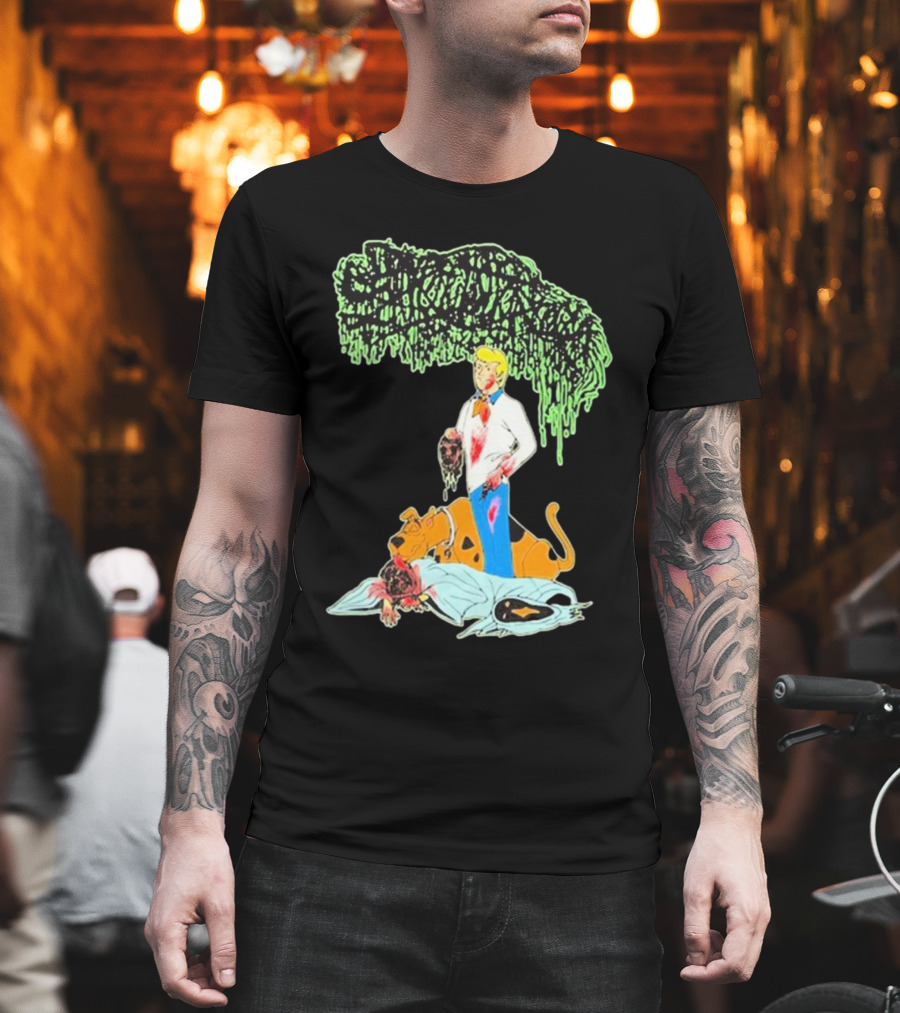 Sanguisugabogg Groovy Horror Parody Fred And Shaggy Scooby-Doo Scene T-Shirt