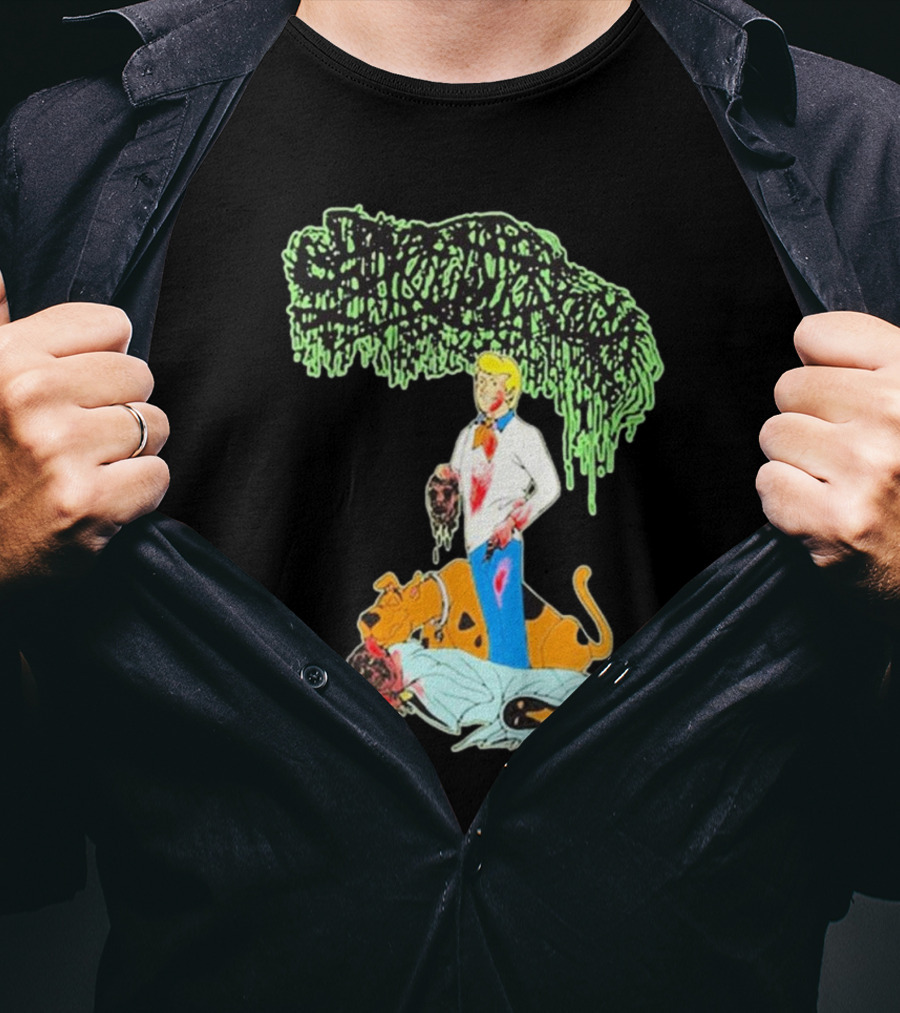 Sanguisugabogg Groovy Horror Parody Fred And Shaggy Scooby-Doo Scene T-Shirt