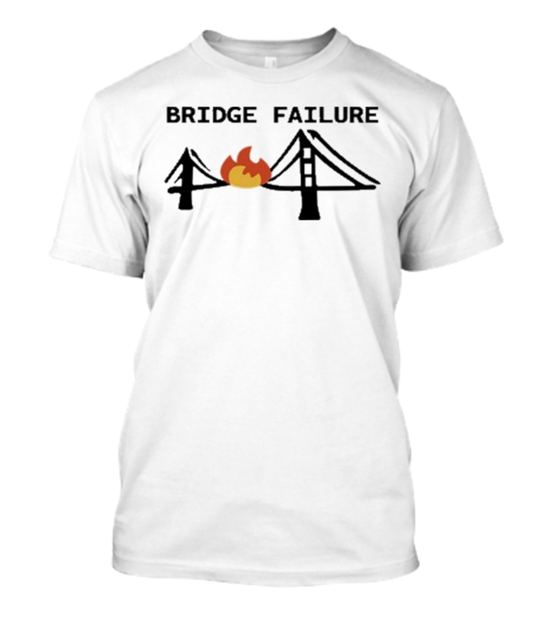 Bridge Failure Flaming Broken Bridge Collapse T-Shirt