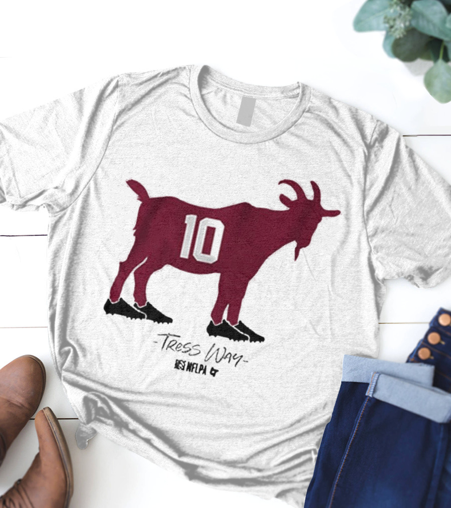 Tress Way 10 Punt Goat Washington Commanders NFLPA T-Shirt