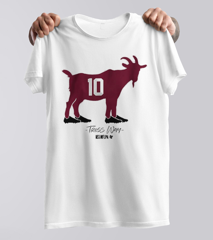 Tress Way 10 Punt Goat Washington Commanders NFLPA T-Shirt