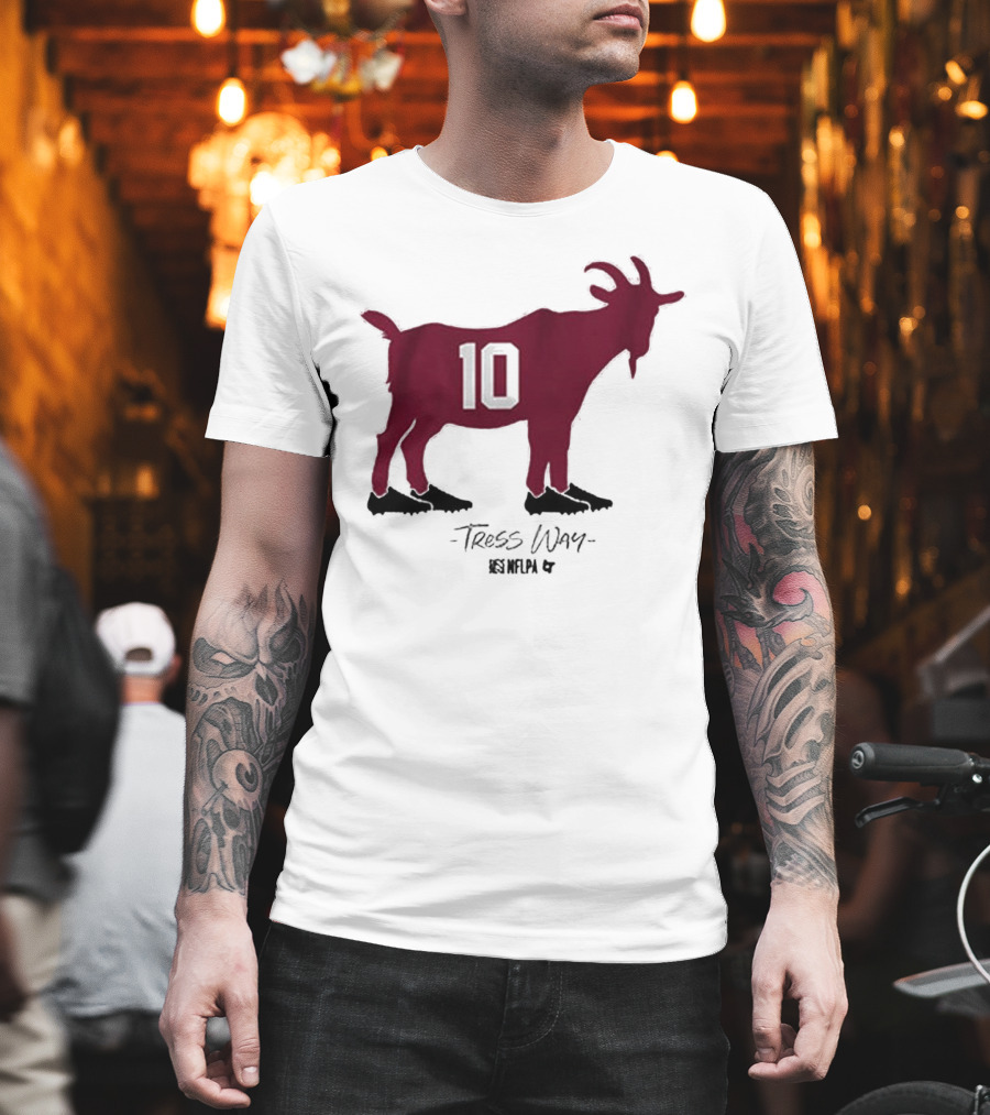 Tress Way 10 Punt Goat Washington Commanders NFLPA T-Shirt