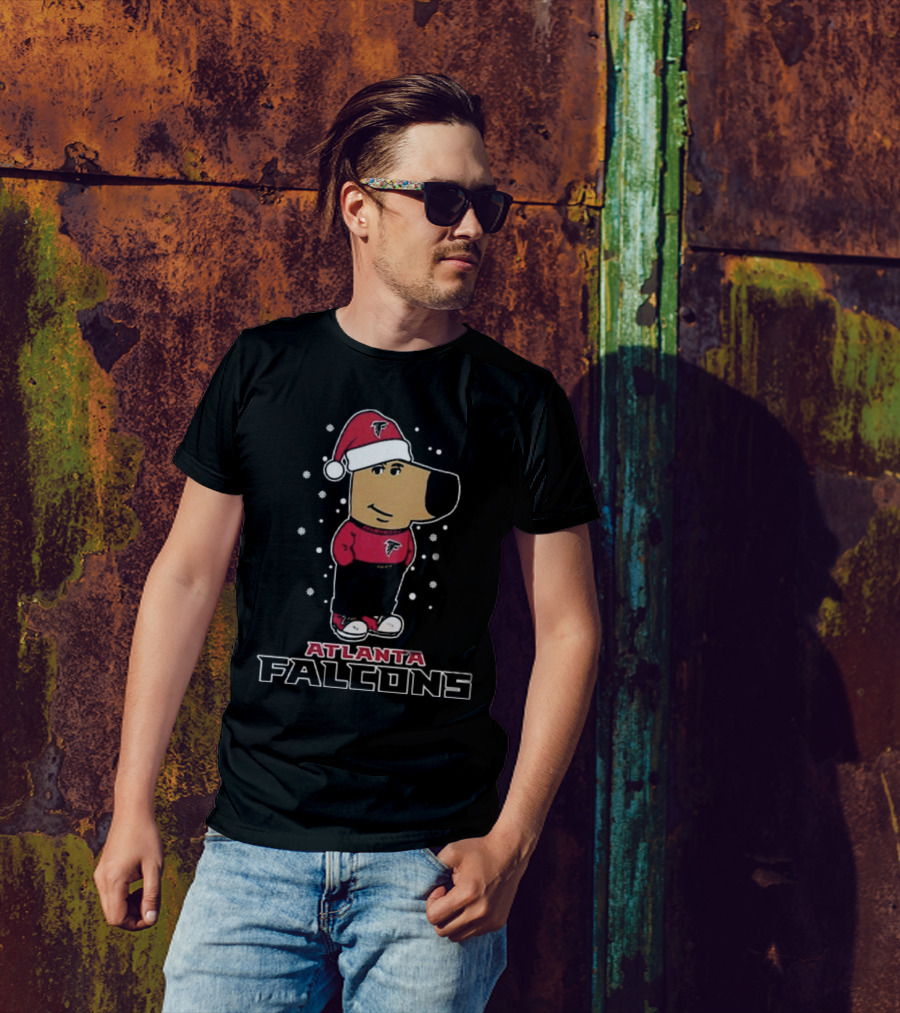 Atlanta Falcons Christmas Chill Guy In Santa Hat T-Shirt