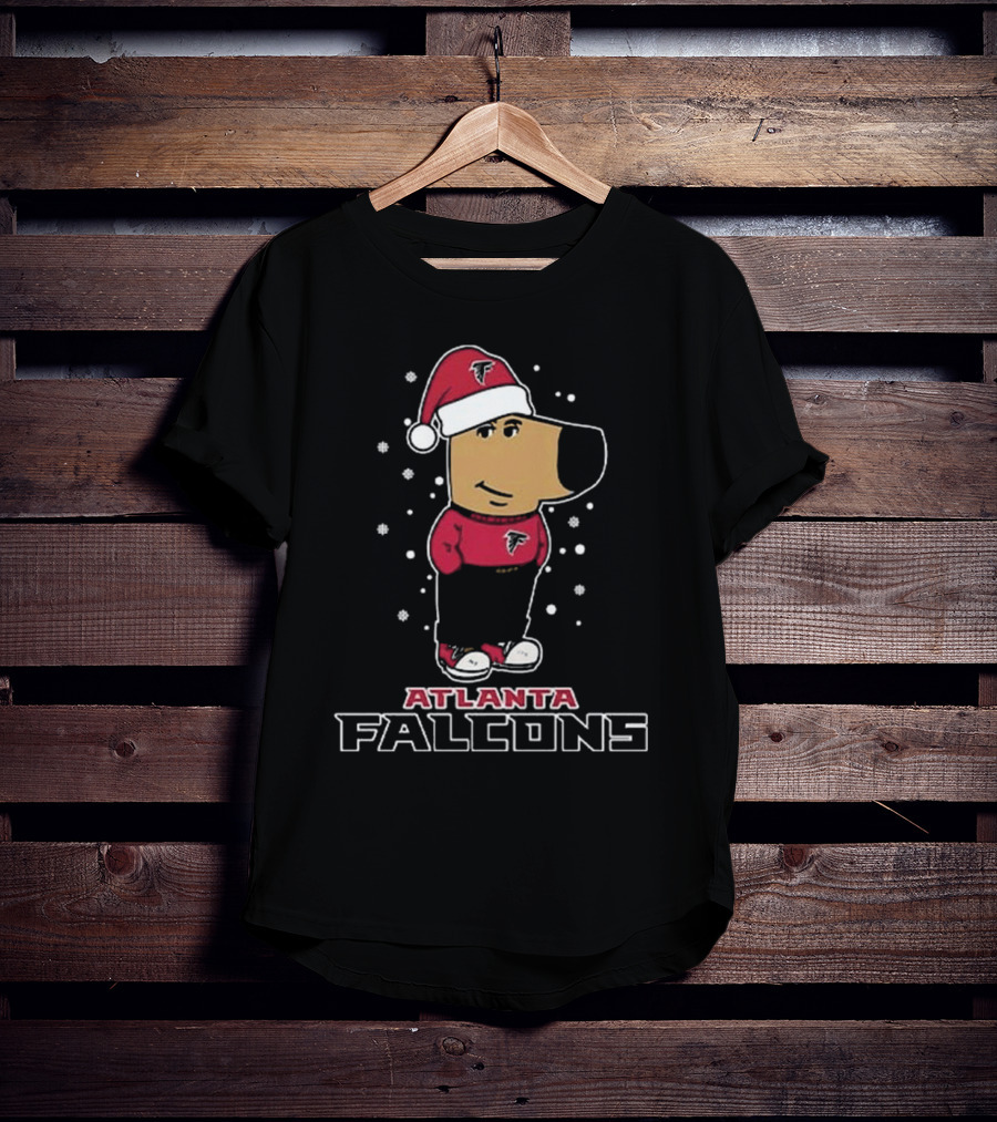 Atlanta Falcons Christmas Chill Guy In Santa Hat T-Shirt