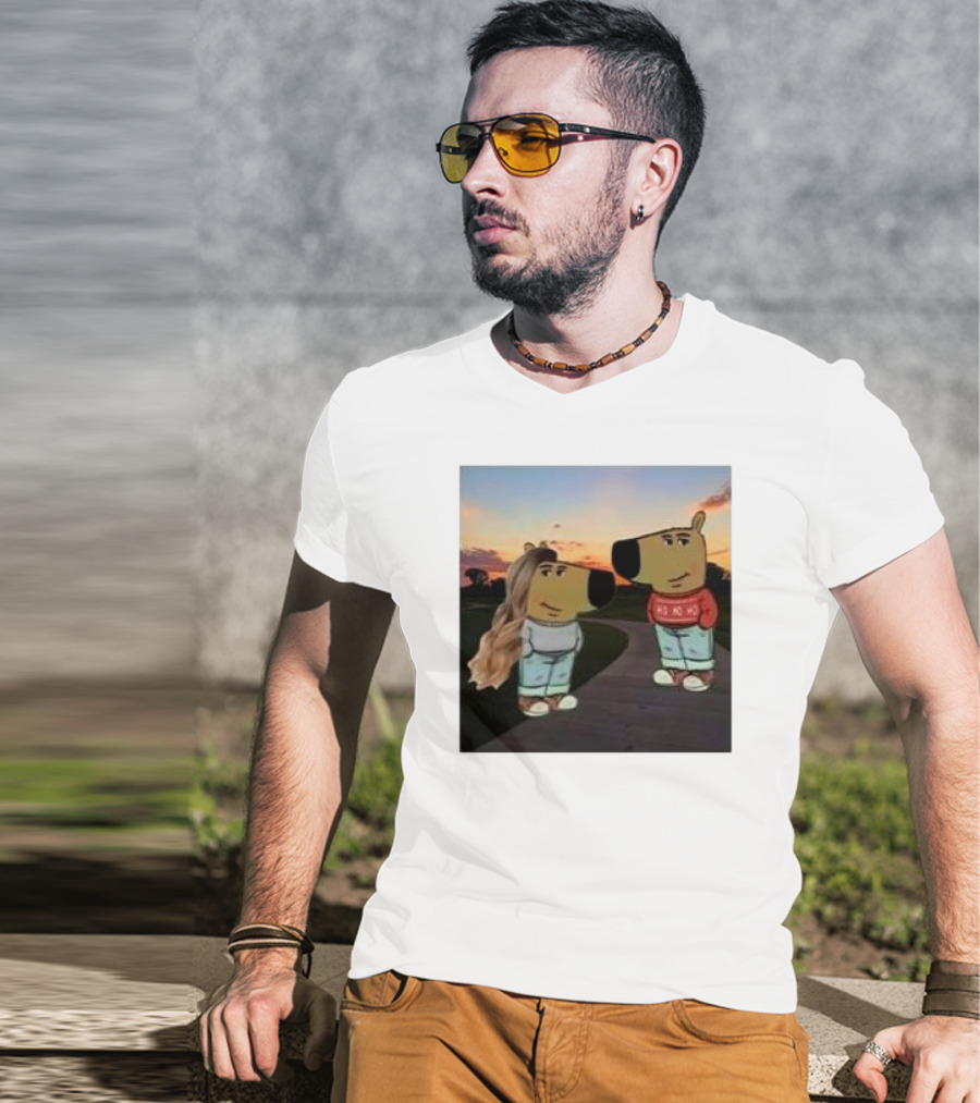 Chill Guy Ho Ho Ho And Chill Girl At Sunset Funny T-Shirt