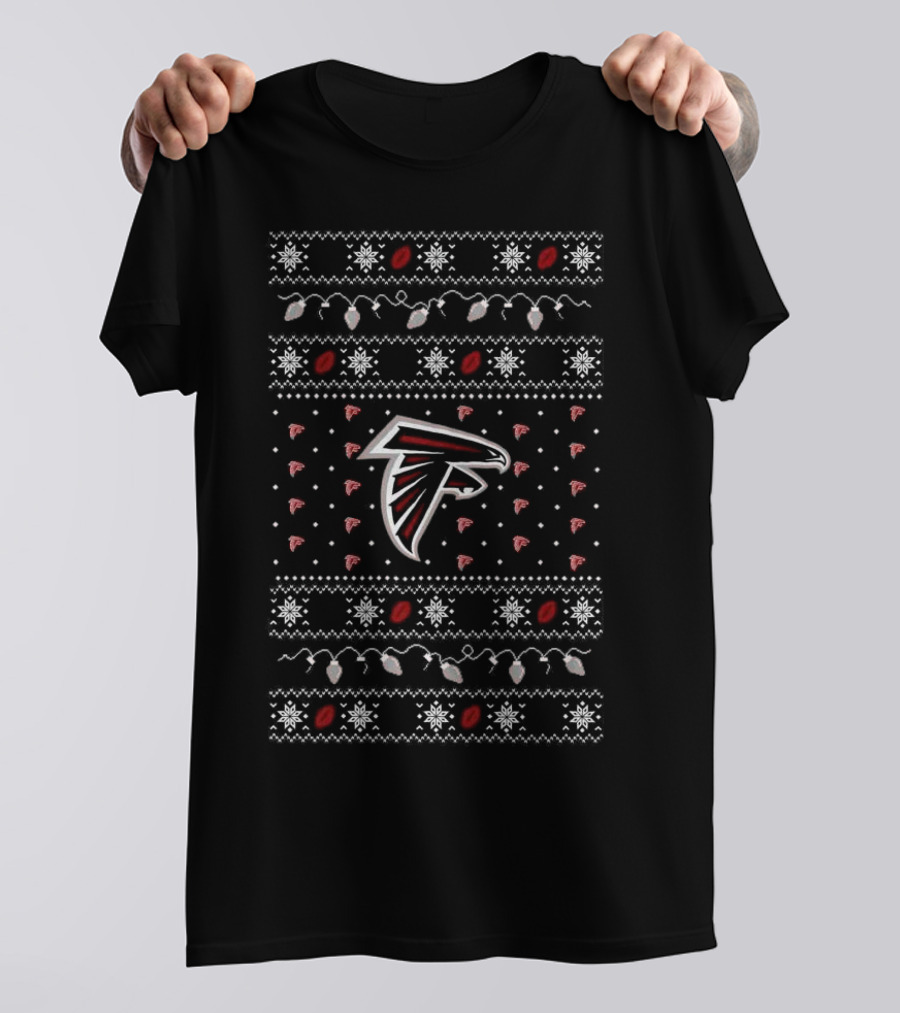 Atlanta Falcons Holiday Lights Ugly Sweater T-Shirt