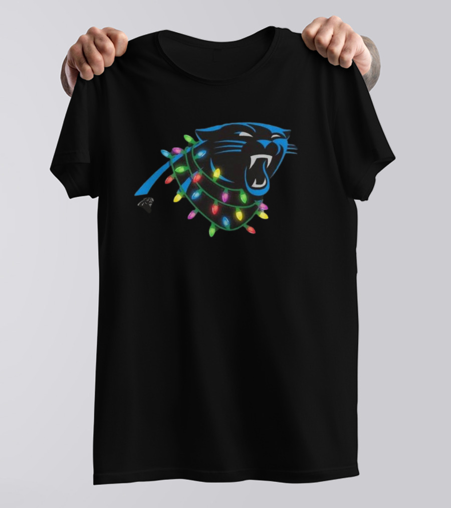 Carolina Panthers Holiday Lights Primary T-Shirt