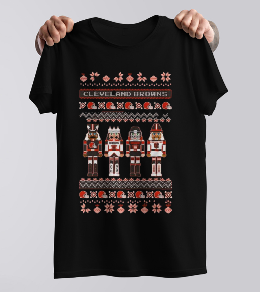 Cleveland Browns NFL Nutcracker Holiday Ugly Sweater T-Shirt