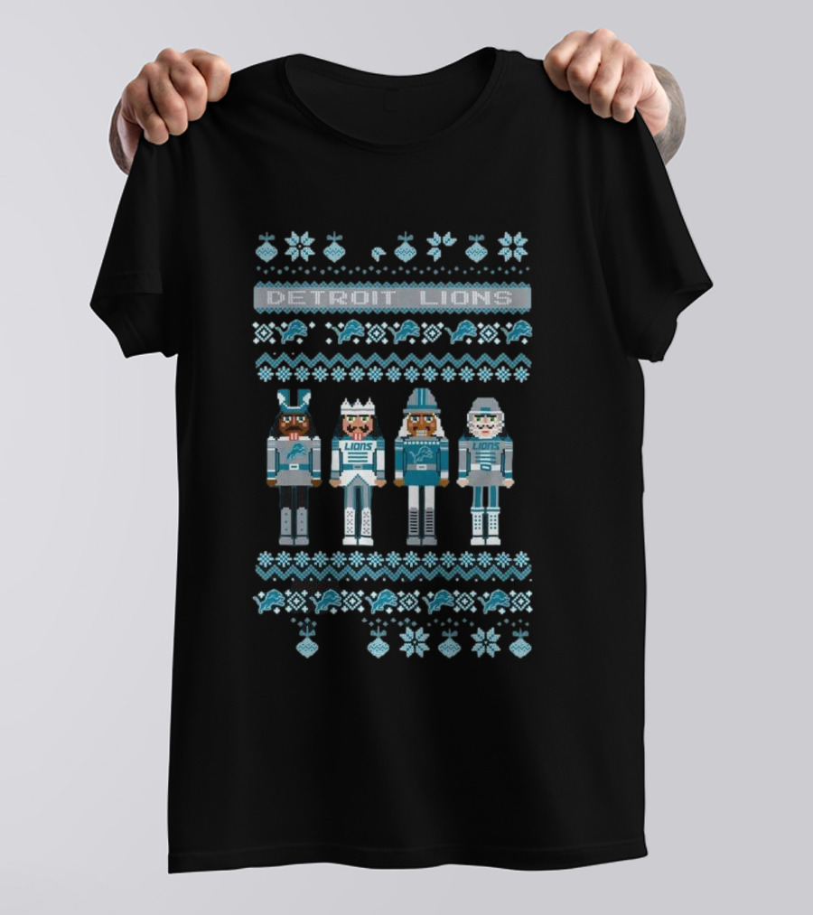 Detroit Lions NFL Nutcracker Holiday Ugly Sweater T-Shirt