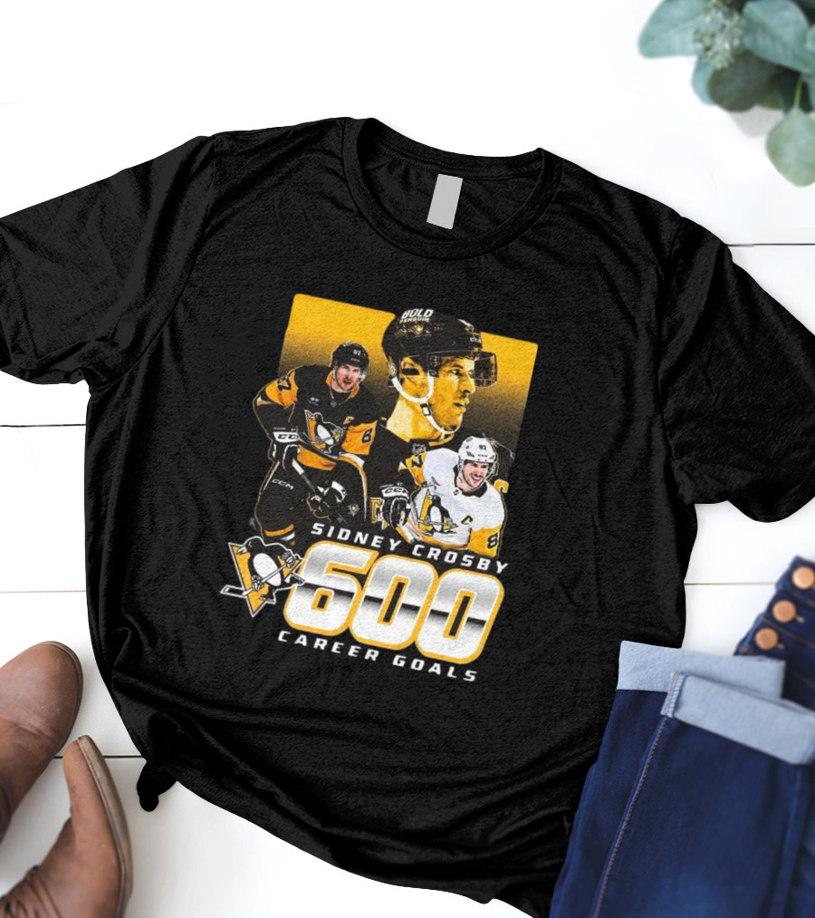 Sidney Crosby Pittsburgh Penguins 600 Career Goals NHL Achievement T-Shirt