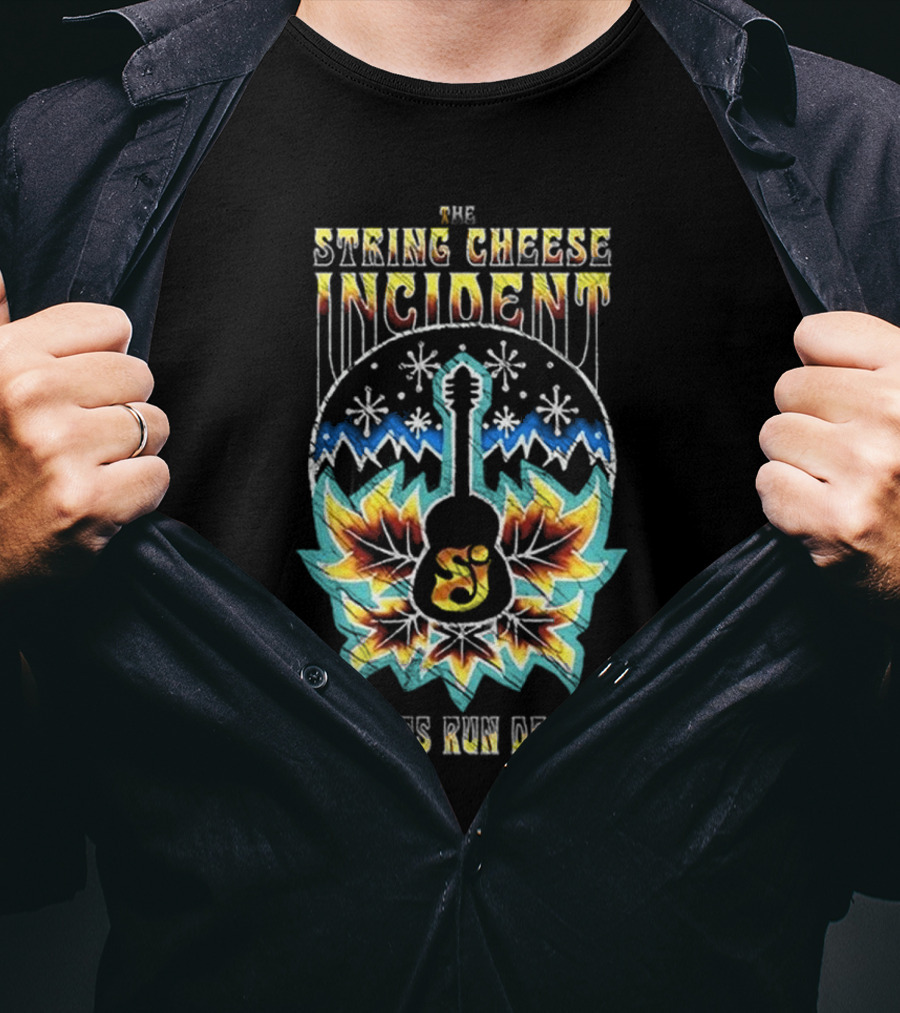 The String Cheese Incident Roots Run Deep Sunrise Mountains Guitar T-Shirt